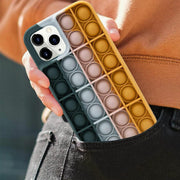 Blue-White Pop Fidget Toys Push It Bubble Phone Case For Iphone - iPhone 13
