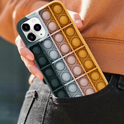 Blue-White Pop Fidget Toys Push It Bubble Phone Case For Iphone - iPhone XR V528-9360312108919