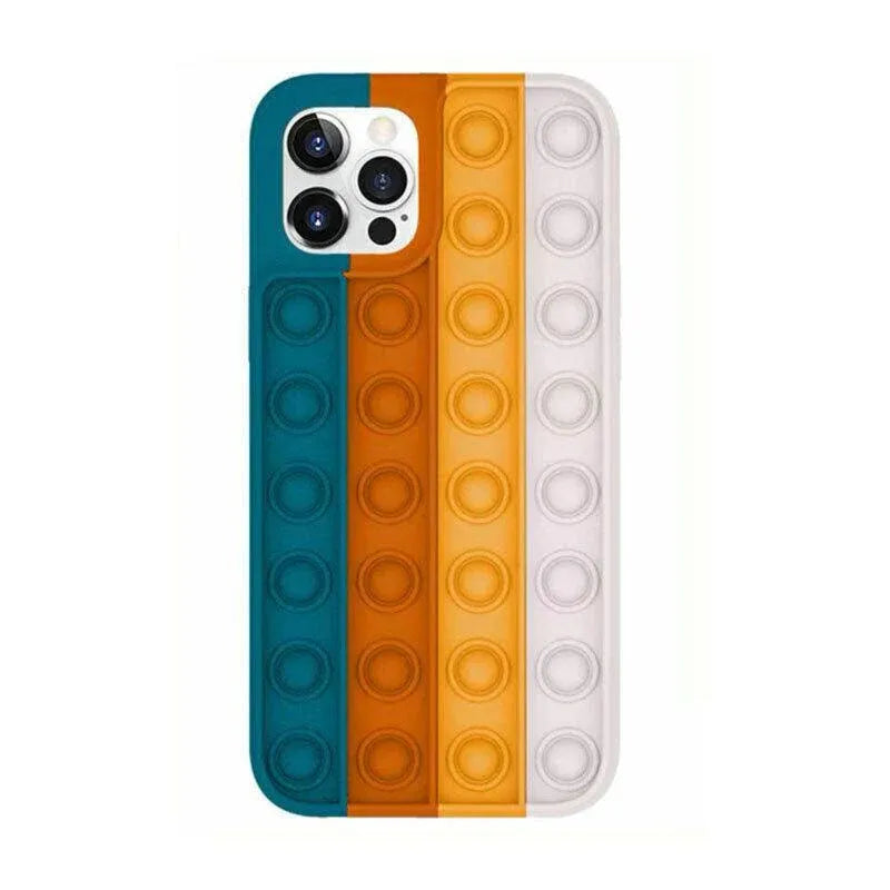Blue-White Pop Fidget Toys Push It Bubble Phone Case For Iphone - iPhone 11