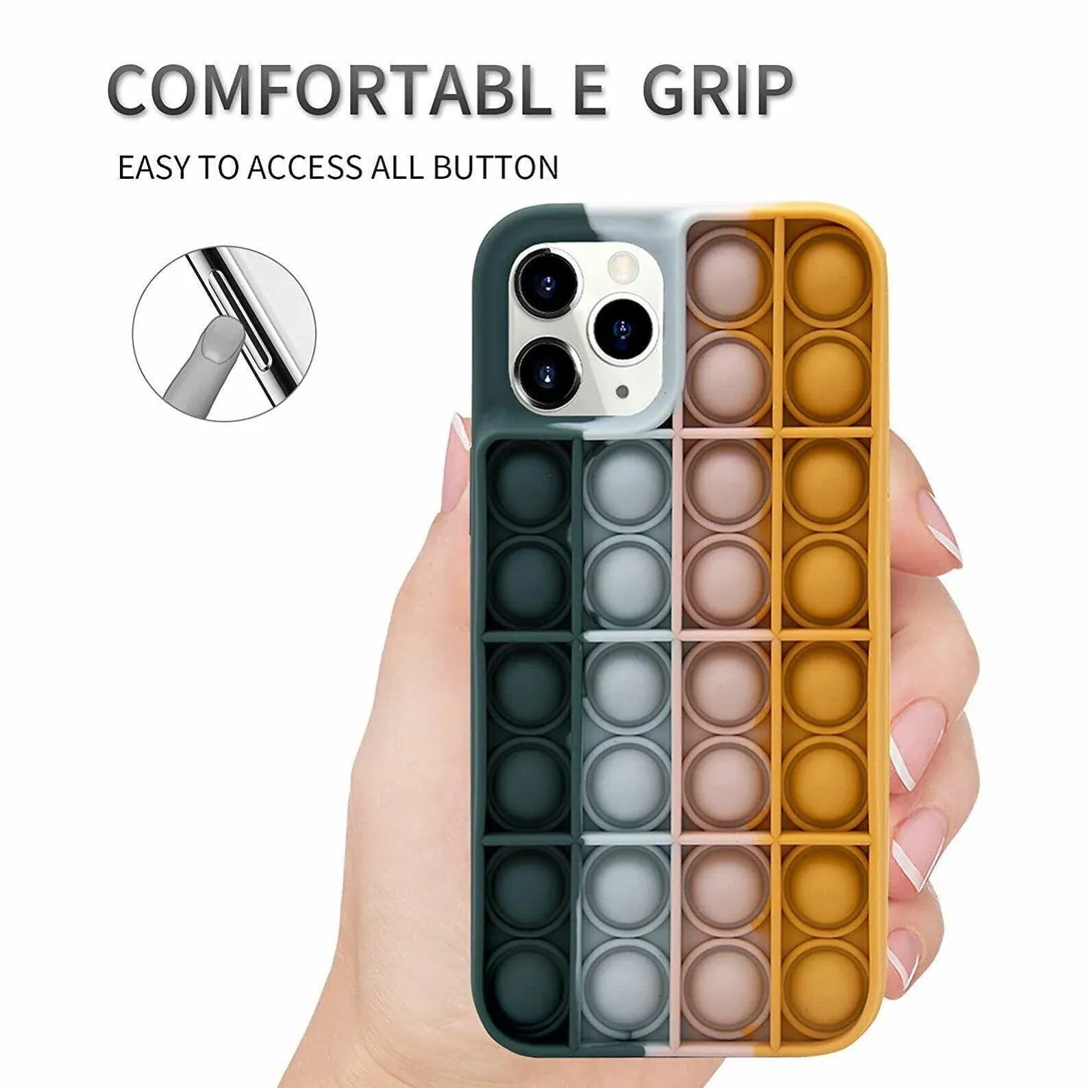 Blue-White Pop Fidget Toys Push It Bubble Phone Case For Iphone - iPhone 11