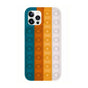 Blue-White Pop Fidget Toys Push It Bubble Phone Case For Iphone - iPhone 12Pro V528-9360312108971
