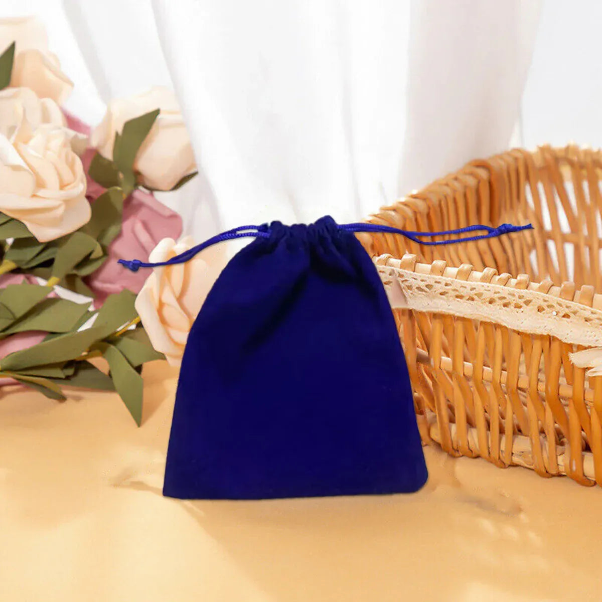 50X Small Velvet Cloth Drawstring Bags Gift Bag Jewelry Ring Pouch Earring Favor 9x12 - Black V528-9360312112763