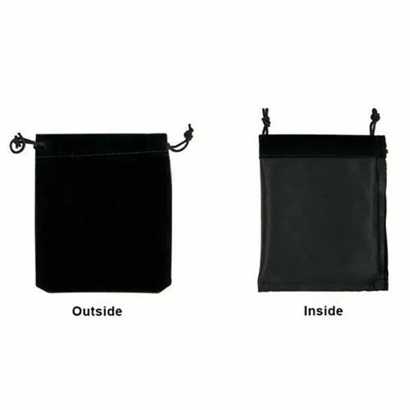 50X Small Velvet Cloth Drawstring Bags Gift Bag Jewelry Ring Pouch Earring Favor 9x12 - Black V528-9360312112763
