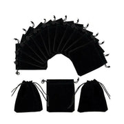 50X Small Velvet Cloth Drawstring Bags Gift Bag Jewelry Ring Pouch Earring Favor 9x12 - Black V528-9360312112763