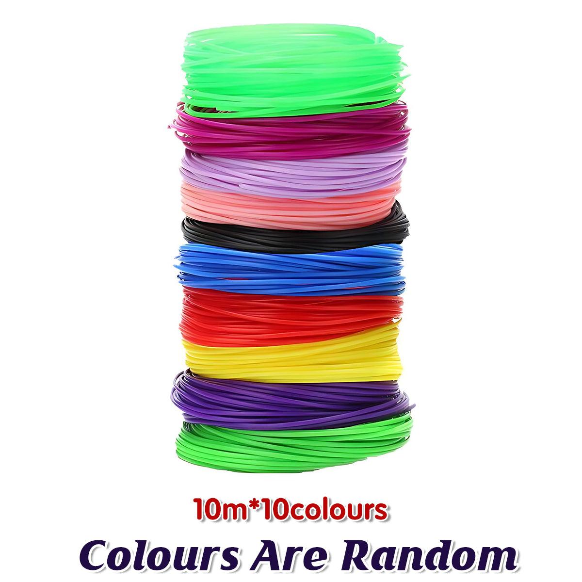 100M PLA 3D Pen Filament 10 Colours 1.75mm Printing Material for Drawing Craft V528-9360312112831