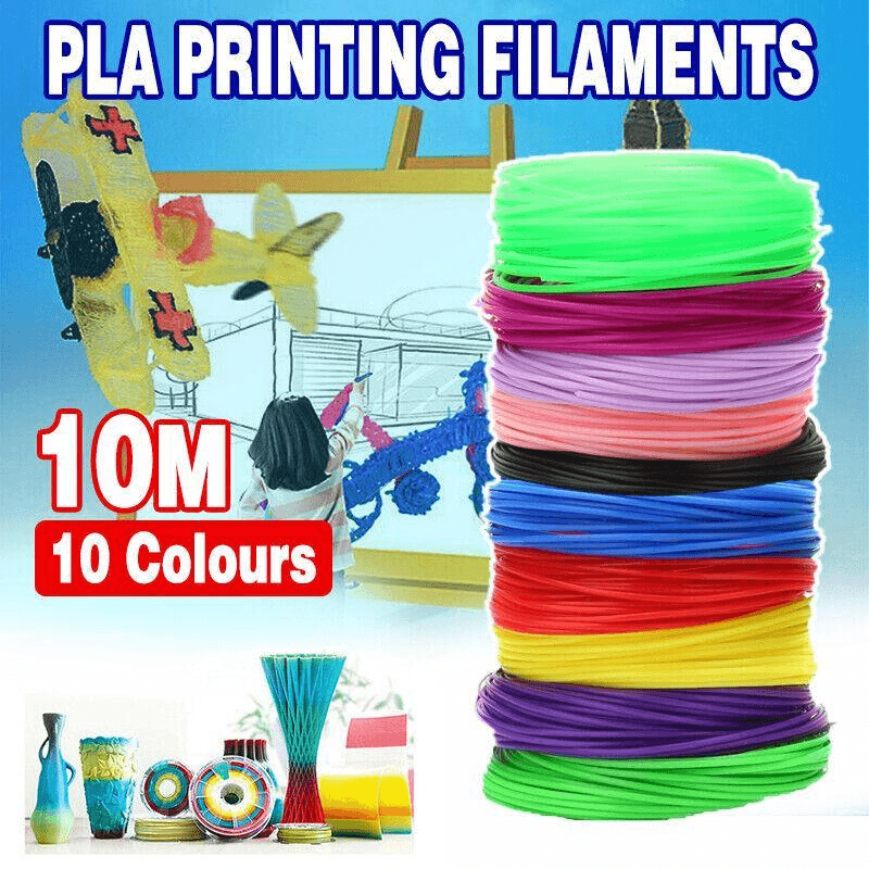 100M PLA 3D Pen Filament 10 Colours 1.75mm Printing Material for Drawing Craft V528-9360312112831