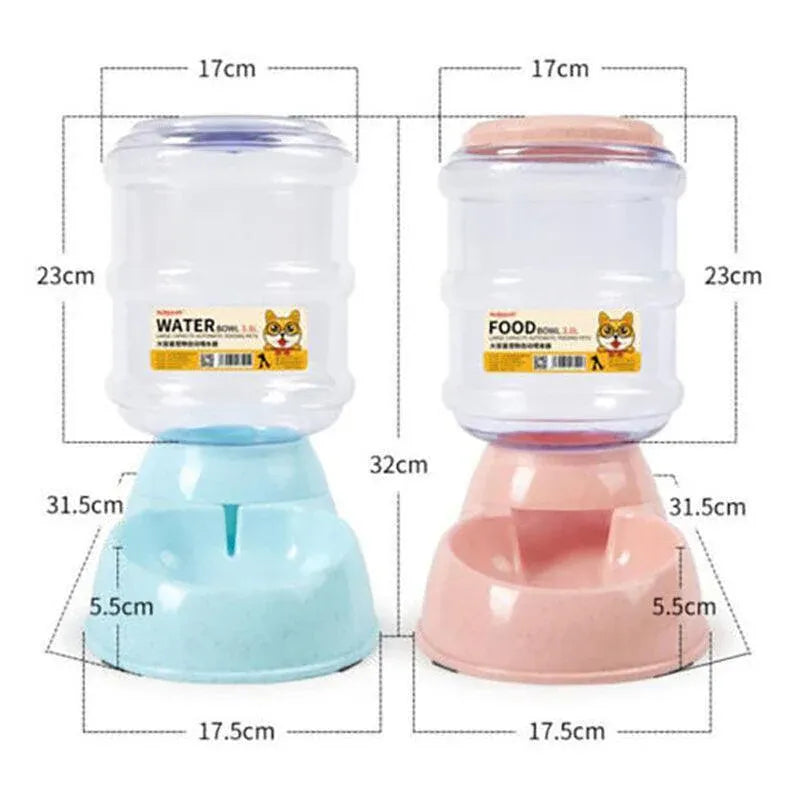 Automatic 3.8L Water Feeder Pet Dog Cat Puppy Dispenser Feeder Bowl Bottle - Blue V528-9360312113449
