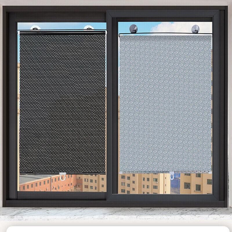 Silver Roller Blinds Suction Cup Sunshade Blackout Curtains Car Home Window Curtains - 58 X 125 CM V528-9360312118666