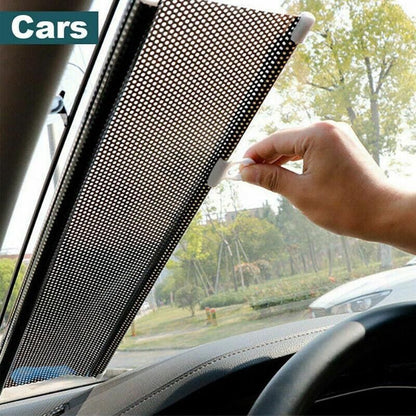 Silver Roller Blinds Suction Cup Sunshade Blackout Curtains Car Home Window Curtains - 45 X 125 CM V528-9360312118673