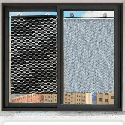 Silver Roller Blinds Suction Cup Sunshade Blackout Curtains Car Home Window Curtains - 45 X 125 CM V528-9360312118673