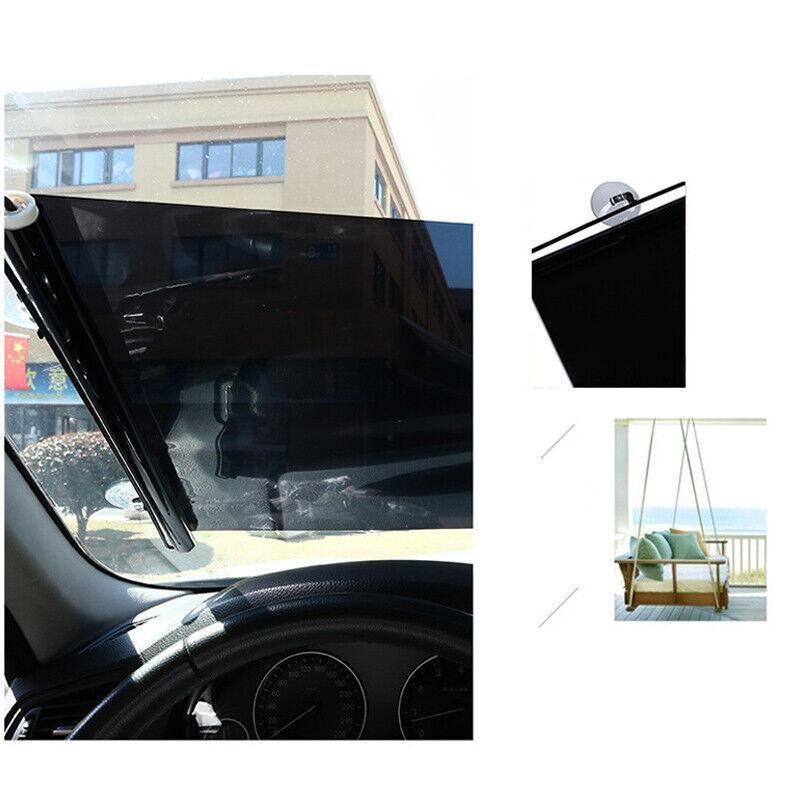 Silver Roller Blinds Suction Cup Sunshade Blackout Curtains Car Home Window Curtains - 40 X 60 CM V528-9360312118697