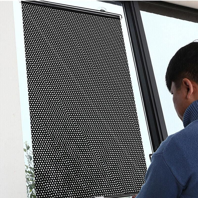 Silver Roller Blinds Suction Cup Sunshade Blackout Curtains Car Home Window Curtains - 40 X 125 CM V528-9360312118703