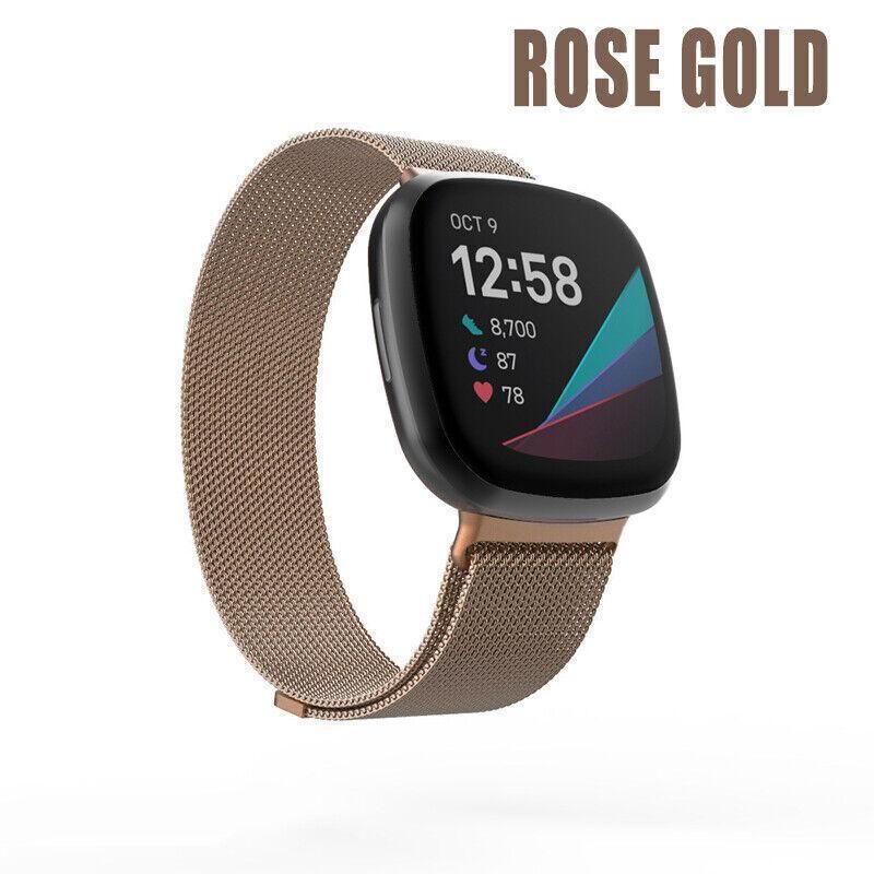 For Fitbit Versa 2 Lite Watch Band Strap Sports Metal Wristband Replacement Large - Rose Gold Versa/Versa V528-9360312125145