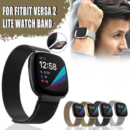 For Fitbit Versa 2 Lite Watch Band Strap Sports Metal Wristband Replacement Large - Rose Gold Versa/Versa V528-9360312125145