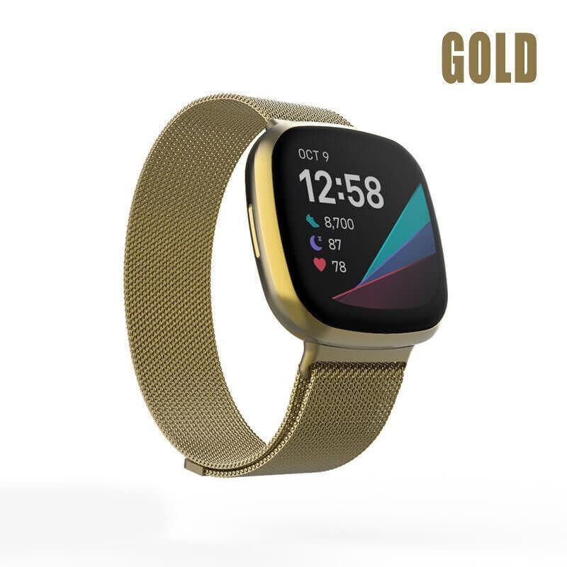 For Fitbit Versa 2 Lite Watch Band Strap Sports Metal Wristband Replacement Large - Gold Versa/Versa 2/Lite V528-9360312125169