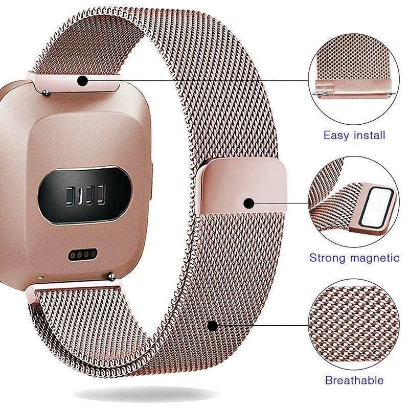 For Fitbit Versa 2 Lite Watch Band Strap Sports Metal Wristband Replacement Large - Silver Versa/Versa 2/Lite V528-9360312125190
