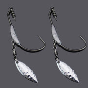 Weedless Jighead Hook Swimbait Worm Fishing Lure Wide Gap Single Barbed Spinner - 1/0# V528-9360312126869