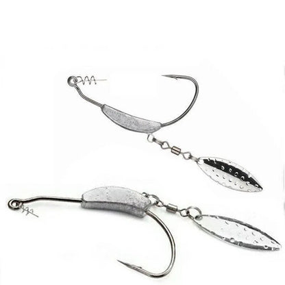 Weedless Jighead Hook Swimbait Worm Fishing Lure Wide Gap Single Barbed Spinner - 1/0# V528-9360312126869