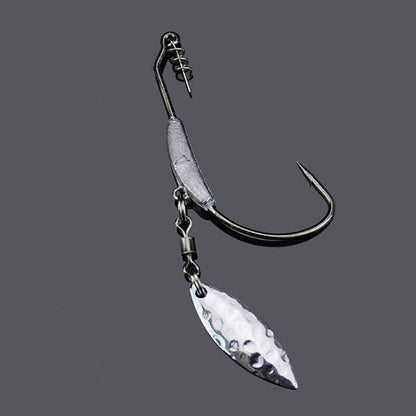 Weedless Jighead Hook Swimbait Worm Fishing Lure Wide Gap Single Barbed Spinner - 1/0# V528-9360312126869