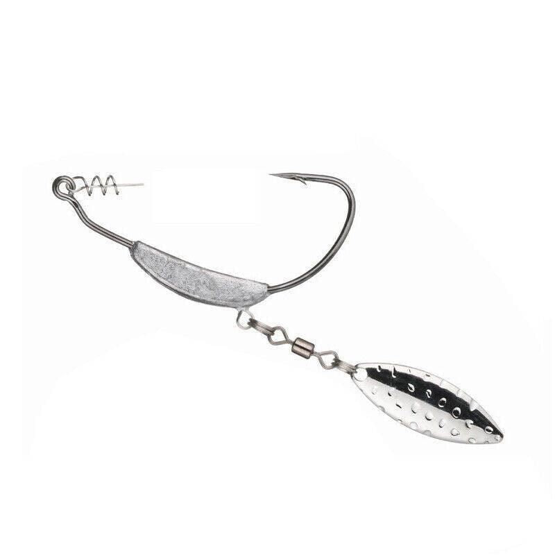 Weedless Jighead Hook Swimbait Worm Fishing Lure Wide Gap Single Barbed Spinner - 2/0# V528-9360312126876