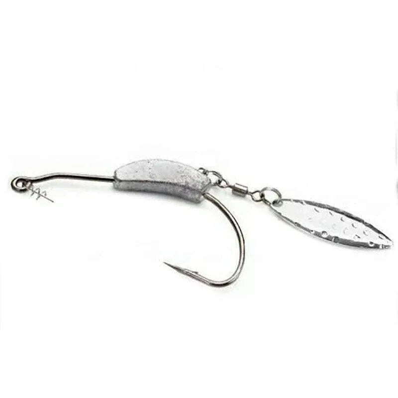 Weedless Jighead Hook Swimbait Worm Fishing Lure Wide Gap Single Barbed Spinner - 2/0# V528-9360312126876