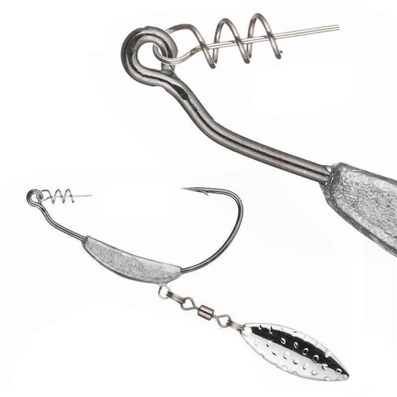 Weedless Jighead Hook Swimbait Worm Fishing Lure Wide Gap Single Barbed Spinner - 2/0# V528-9360312126876
