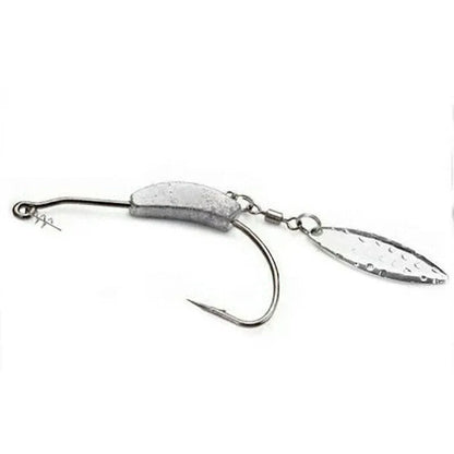 Weedless Jighead Hook Swimbait Worm Fishing Lure Wide Gap Single Barbed Spinner - 3/0# V528-9360312126883