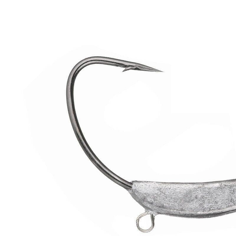 Weedless Jighead Hook Swimbait Worm Fishing Lure Wide Gap Single Barbed Spinner - 3/0# V528-9360312126883