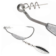 Weedless Jighead Hook Swimbait Worm Fishing Lure Wide Gap Single Barbed Spinner - 3/0# V528-9360312126883