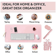 Large Leather Gaming Mouse Pad Waterproof Desk Keyboard Mat 120 x 60cm - Grey V528-9360312129389