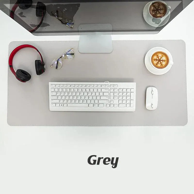 Large Leather Gaming Mouse Pad Waterproof Desk Keyboard Mat 120 x 60cm - Grey V528-9360312129389
