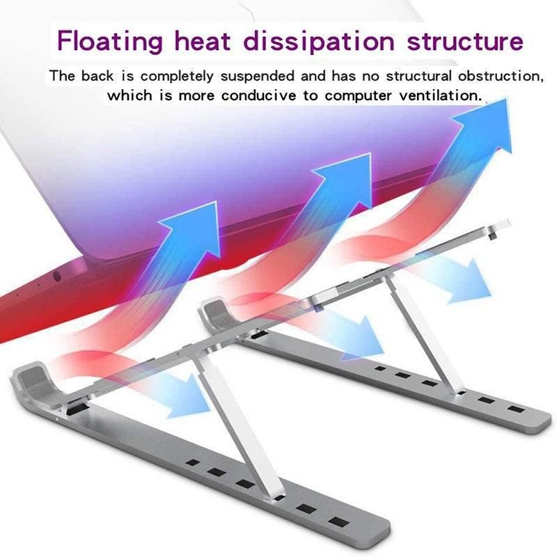 Adjustable Laptop Stand Portable Aluminum Alloy Desktop Holder for 11 to 17.3 Inch - Black V528-9360312131269