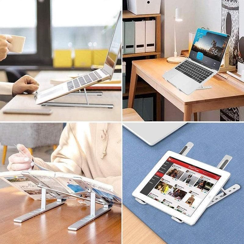 Adjustable Laptop Stand Portable Aluminum Alloy Desktop Holder for 11 to 17.3 Inch - Black V528-9360312131269