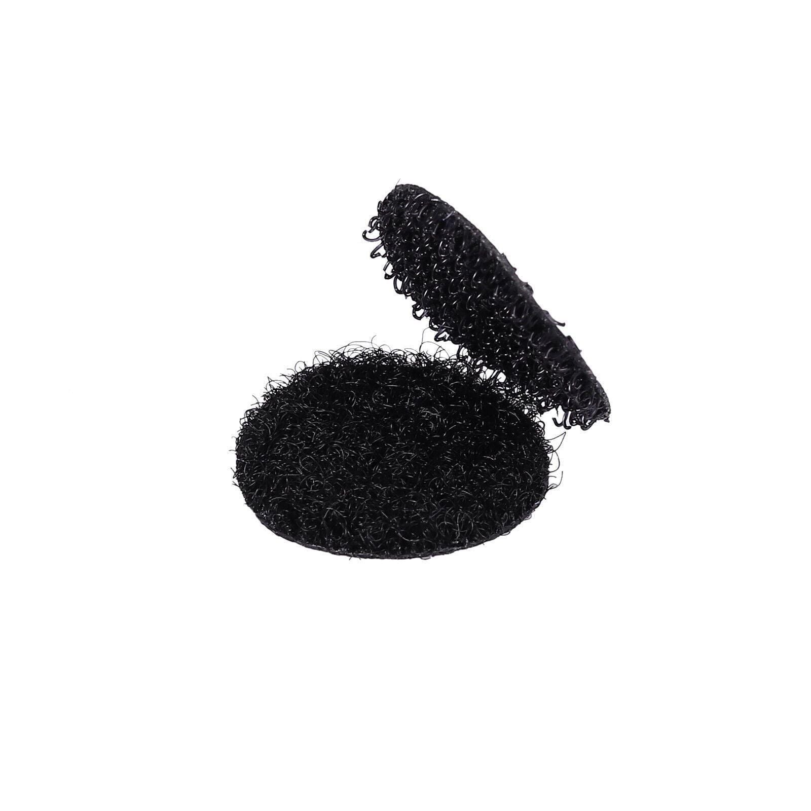 Hook and Loop Sticky Self Adhesive Dots Coins Circles Tape Black White 15mm - Black V528-9360312133232