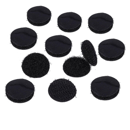 Hook and Loop Sticky Self Adhesive Dots Coins Circles Tape Black White 15mm - Black V528-9360312133232
