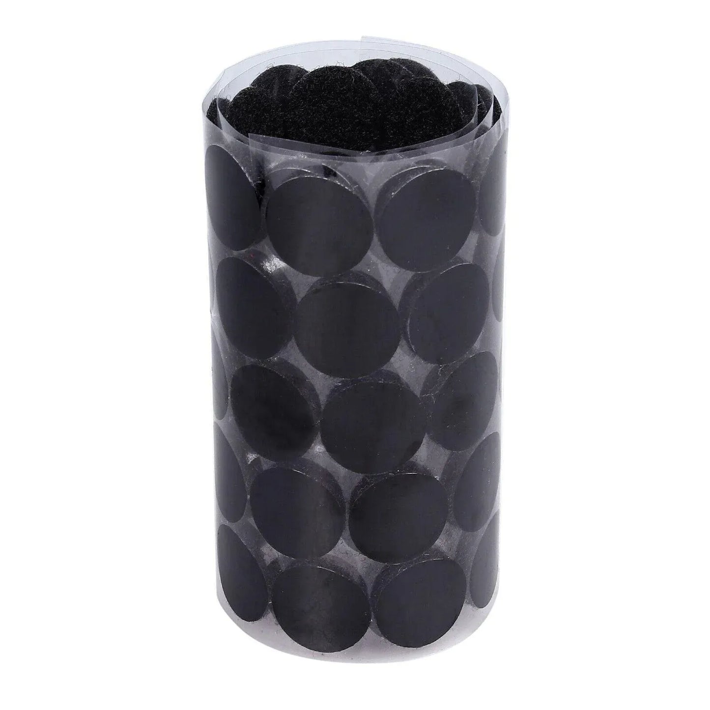 Hook and Loop Sticky Self Adhesive Dots Coins Circles Tape Black White 15mm - Black V528-9360312133232