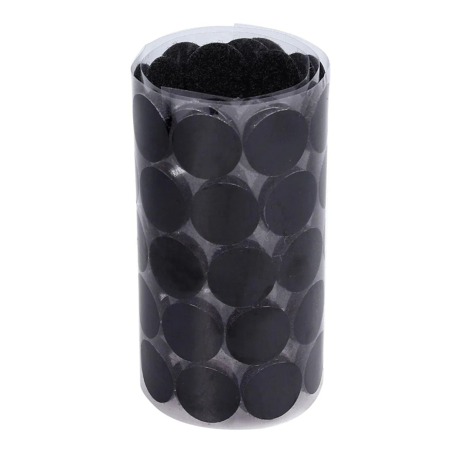 Hook and Loop Sticky Self Adhesive Dots Coins Circles Tape Black White 15mm - Black V528-9360312133232