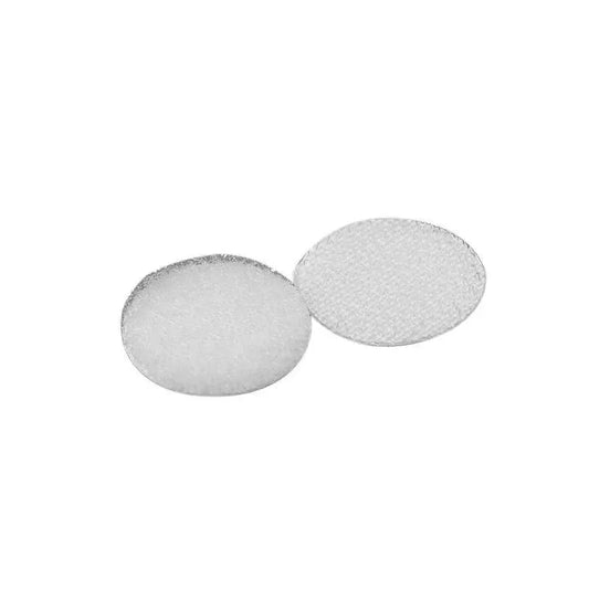 Hook and Loop Sticky Self Adhesive Dots Coins Circles Tape Black White 15mm - White V528-9360312133270