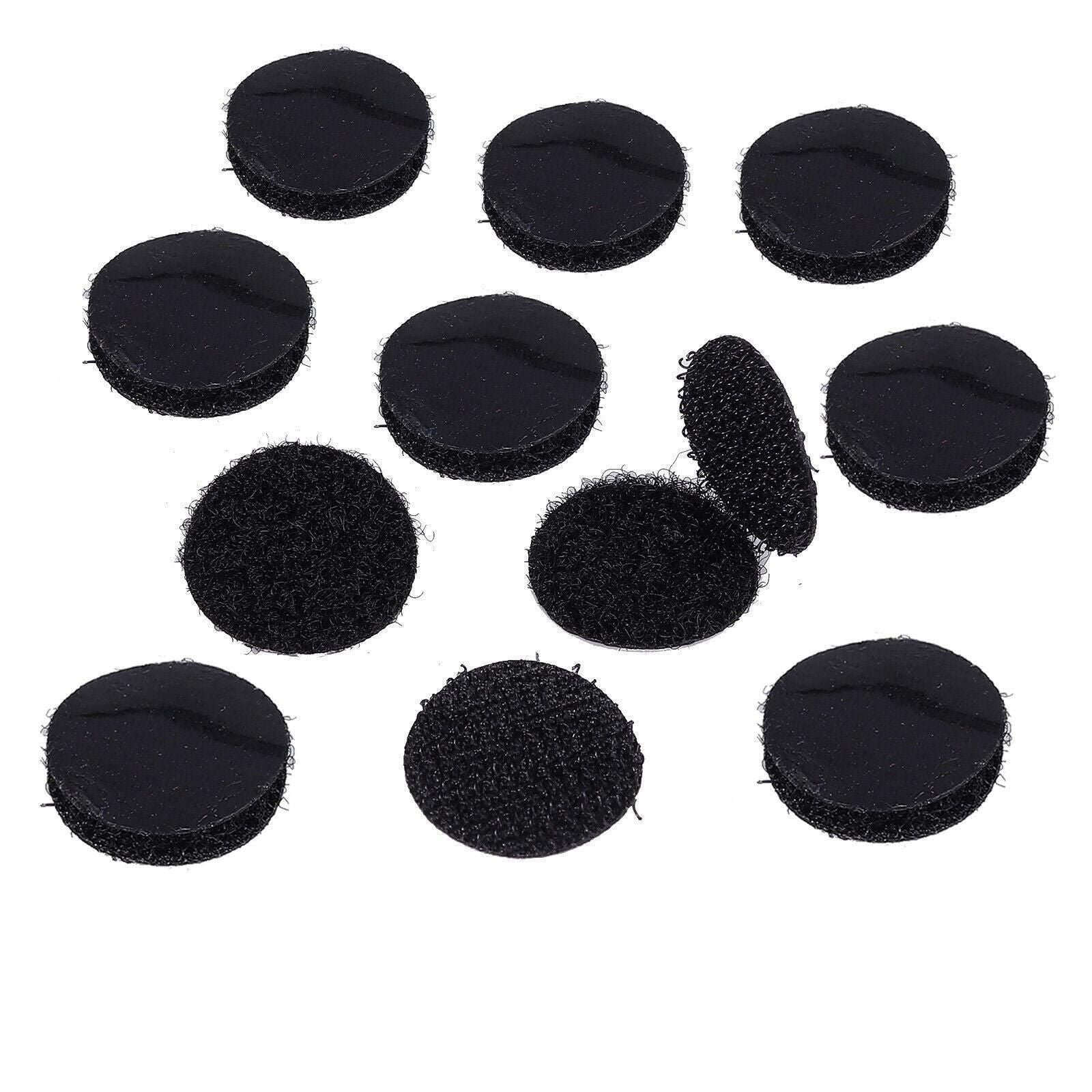 Hook and Loop Sticky Self Adhesive Dots Coins Circles Tape Black White 15mm - White V528-9360312133270