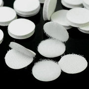 Hook and Loop Sticky Self Adhesive Dots Coins Circles Tape Black White 15mm - White V528-9360312133270