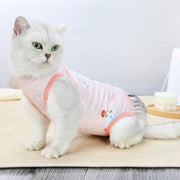 Pet Cat Postoperative Recovery Suit Pet Surgery Clothing Sterilization Weaning Pink - L(Bust: 44cm Length: V528-9360312135809