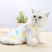 Pet Cat Postoperative Recovery Suit Pet Surgery Clothing Sterilization Weaning Pink - L(Bust: 44cm Length: V528-9360312135809