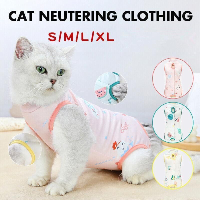 Pet Cat Postoperative Recovery Suit Pet Surgery Clothing Sterilization Weaning Pink - M(Bust: 38cm V528-9360312135830