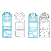 Multifunctional Geometric Ruler Student Mathematics Drawing Tools School Office - Clear-Primary School V528-9360312136219