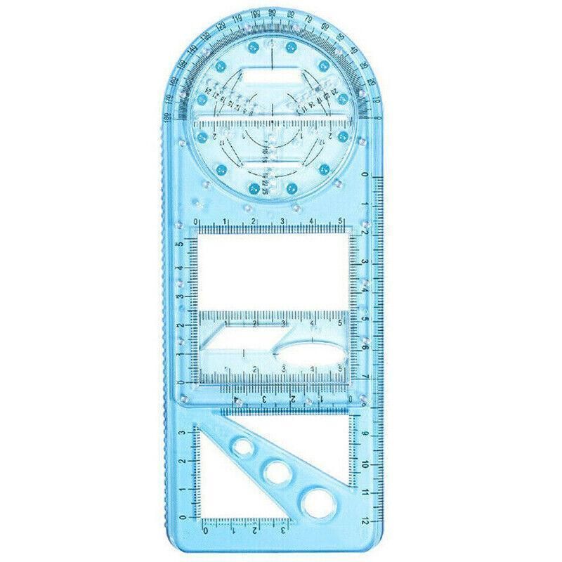 Multifunctional Geometric Ruler Student Mathematics Drawing Tools School Office - Blue-Primary School V528-9360312136226