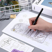 Multifunctional Geometric Ruler Student Mathematics Drawing Tools School Office - Blue-Primary School V528-9360312136226