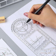 Multifunctional Geometric Ruler Student Mathematics Drawing Tools School Office - Blue-Primary School V528-9360312136226