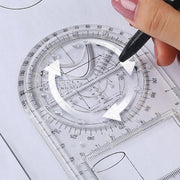 Multifunctional Geometric Ruler Student Mathematics Drawing Tools School Office - Blue-Primary School V528-9360312136226