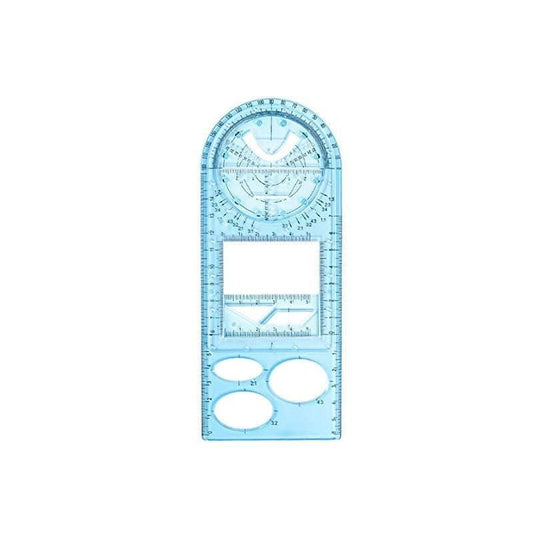 Multifunctional Geometric Ruler Student Mathematics Drawing Tools School Office - Blue-Senior High School V528-9360312136240