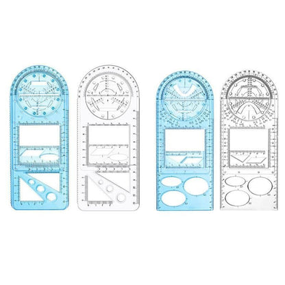 Multifunctional Geometric Ruler Student Mathematics Drawing Tools School Office - Blue-Senior High School V528-9360312136240